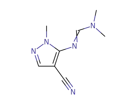 Molecular Structure of 78972-87-9 (N'-(4-CYANO-1-METHYL-1H-PYRAZOL-5-YL)-N,N-DIMETHYLIMINOFORMAMIDE)