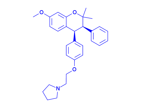 (- )-1-(2-(p-(trans-7-Methoxy-2,2-dimethyl-3-phenyl-4-chromanyl)phenoxy)ethyl)pyrrolidine