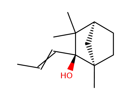 Molecular Structure of 791620-58-1 (Bicyclo[2.2.1]heptan-2-ol, 1,3,3-trimethyl-2-(1E)-1-propenyl-, (1R,2R,4S)- (9CI))