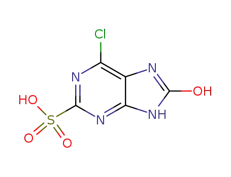 Molecular Structure of 7250-57-9 (6-chloro-8-oxo-7,9-dihydropurine-2-sulfonic acid)