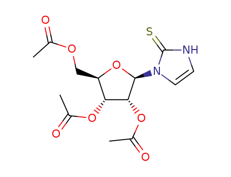 Molecular Structure of 72342-33-7 (1-(2,3,5-tri-O-acetylpentofuranosyl)-1,3-dihydro-2H-imidazole-2-thione)