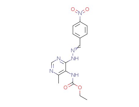 5-Pyrimidinecarbamicacid, 4-methyl-6-[(p-nitrobenzylidene)hydrazino]-, ethyl ester (7CI,8CI)