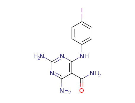 Molecular Structure of 7254-18-4 (2,4-diamino-6-[(4-iodophenyl)amino]pyrimidine-5-carboxamide)