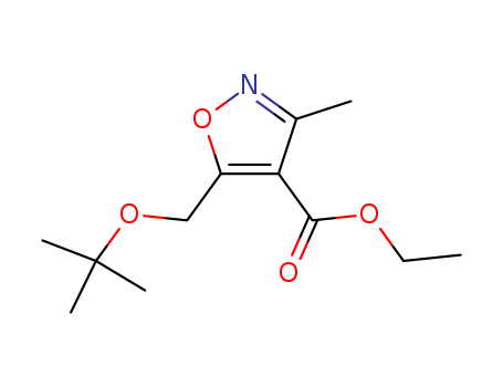 Molecular Structure of 159770-31-7 (4-Isoxazolecarboxylic acid, 5-[(1,1-dimethylethoxy)methyl]-3-methyl-,
ethyl ester)