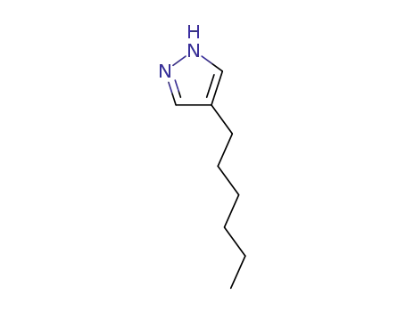 Molecular Structure of 73123-47-4 (1H-Pyrazole, 4-hexyl-)