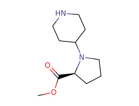 Molecular Structure of 726185-38-2 ((R)-Methyl 1-(piperidin-4-yl)pyrrolidine-2-carboxylate)
