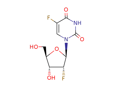 Molecular Structure of 72-84-4 (5-fluoro-1-(2'-fluoro-2'-deoxyribofuranosyl)uracil)
