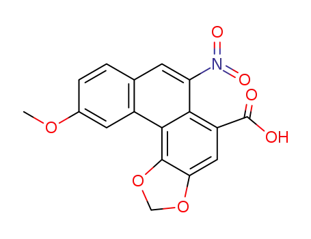 Molecular Structure of 7267-92-7 (10-methoxy-6-nitrophenanthro[3,4-d][1,3]dioxole-5-carboxylic acid)
