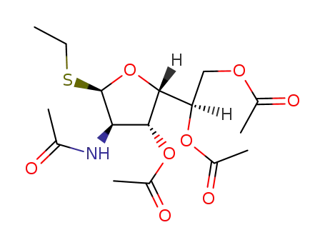 Molecular Structure of 7115-40-4 (ethyl 3,5,6-tri-O-acetyl-2-(acetylamino)-2-deoxy-1-thiohexofuranoside)