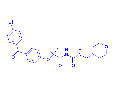 70970-56-8,Urea, 1-(2-(p-(p-chlorobenzoyl)phenoxy)-2-methylpropionyl)-3-(morpholi nomethyl)-,Urea, 1-(2-(p-(p-chlorobenzoyl)phenoxy)-2-methylpropionyl)-3-(morpholi nomethyl)-