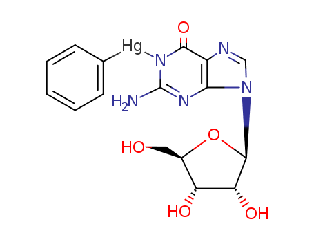 68630-41-1,phenylmercury(1+) 2-amino-6-oxo-9-pentofuranosyl-6,9-dihydropurin-1-ide,