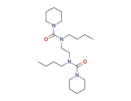 7303-46-0,N,N'-Ethylenebis(N-butyl-1-piperidinecarboxamide),PEY-1401;1-Piperidinecarboxamide,N,N'-ethylenebis(N-butyl;N,N'-Ethylenebis(N-butyl-1-piperidinecarboxamide);N,N'-Dibutyl-N,N'-bis-(piperidinocarbonyl)-ethylendiamin;N,N'-Di-n-butyl-N,N'-dicarboxypiperidine-ethylenediamine;n,n'-ethane-1,2-diylbis(n-butylpiperidine-1-carboxamide);
