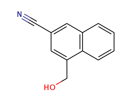 Molecular Structure of 79996-93-3 (2-Naphthalenecarbonitrile, 4-(hydroxymethyl)-)
