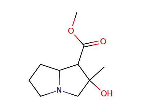 Molecular Structure of 80151-77-5 (1H-Pyrrolizine-1-carboxylic acid, hexahydro-2-hydroxy-2-methyl-, methy l ester, (1S-(1alpha,2alpha,7aalpha))-)