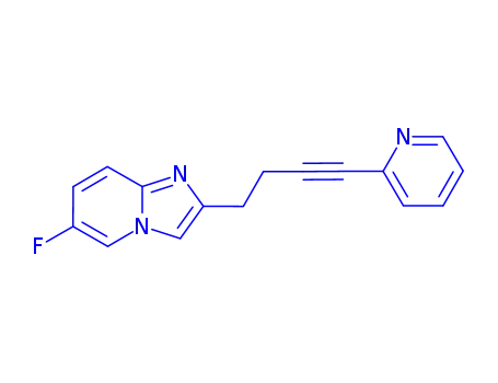 Molecular Structure of 872363-17-2 (6-Fluoro-2-[4-(pyridin-2-yl)-3-butynyl]imidazo[1,2-a]pyridine)