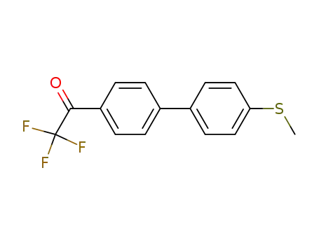 Molecular Structure of 893407-15-3 (2,2,2-trifluoro-1-(4'-methylsulfanyl-biphenyl-4-yl)-ethanone)