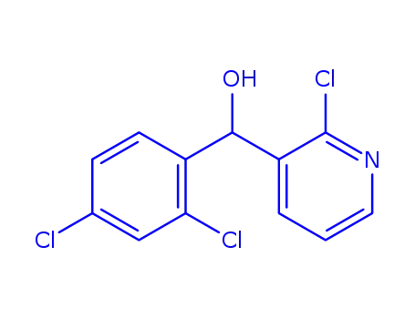 Molecular Structure of 80100-27-2 (2-Chloro-alpha-(2,4-dichlorophenyl)-3-pyridinemethanol)