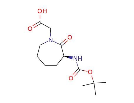 Molecular Structure of 79839-29-5 ((S)-3-(BOC-AMINO)-2-OXO-1-AZEPINE-ACETIC ACID)