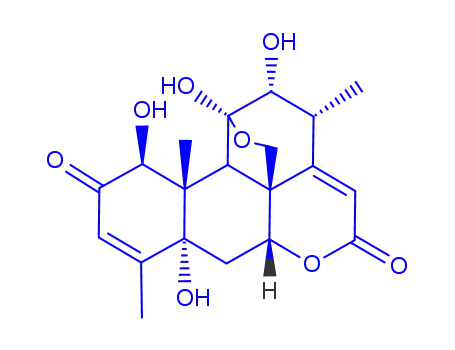 Molecular Structure of 79752-57-1 (1,5,11,12-tetrahydroxy-11,20-epoxypicrasa-3,14-diene-2,16-dione)