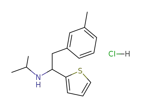 Molecular Structure of 80154-85-4 (N-[2-(3-methylphenyl)-1-thiophen-2-yl-ethyl]propan-2-amine hydrochlori de)