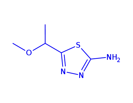 Molecular Structure of 79885-43-1 (1,3,4-Thiadiazol-2-amine,  5-(1-methoxyethyl)-)