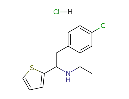 Molecular Structure of 80161-85-9 (2-(4-chlorophenyl)-N-ethyl-1-thiophen-2-ylethanamine hydrochloride)