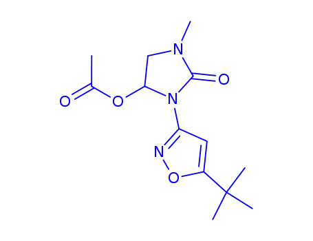 Molecular Structure of 80024-58-4 (4-(Acetyloxy)-3-(5-(1,1-dimethylethyl)-3-isoxazolyl)-1-methyl-2-imidaz olidinone)