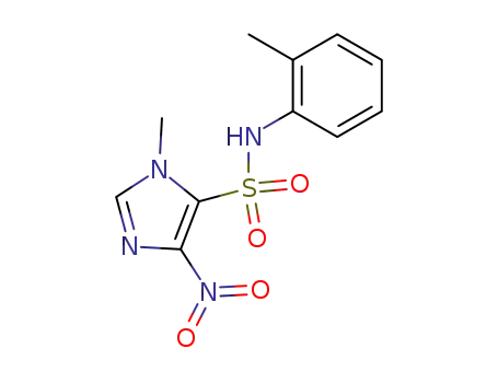 Molecular Structure of 80348-62-5 (1-methyl-N-(2-methylphenyl)-4-nitro-1H-imidazole-5-sulfonamide)
