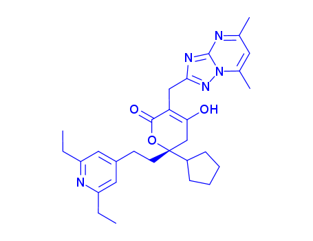 (R)-6-Cyclopentyl-6-[2-(2,6-diethylpyridin-4-yl)ethyl]-3-[(5,7-dimethyl-[1,2,4]triazolo[1,5-a]pyrimidin-2-yl)methyl]-4-hydroxy-5,6-dihydro-2H-pyran-2-one