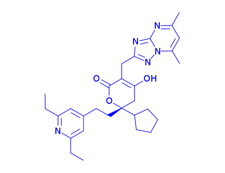 (R)-6-Cyclopentyl-6-[2-(2,6-diethylpyridin-4-yl)ethyl]-3-[(5,7-dimethyl-[1,2,4]triazolo[1,5-a]pyrimidin-2-yl)methyl]-4-hydroxy-5,6-dihydro-2H-pyran-2-one