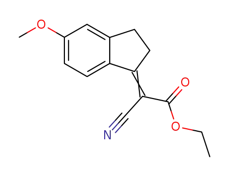 Molecular Structure of 80370-84-9 (ethyl (2E)-cyano(5-methoxy-2,3-dihydro-1H-inden-1-ylidene)ethanoate)