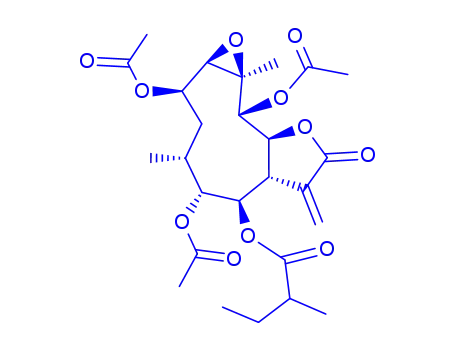 2,5,10-tris(acetyloxy)-4,10a-dimethyl-7-methylidene-8-oxododecahydrooxireno[8,9]cyclodeca[1,2-b]furan-6-yl 2-methylbutanoate