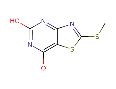 Molecular Structure of 87789-29-5 (2-(Methylthio)thiazolo[4,5-d]pyrimidine-5,7-diol)
