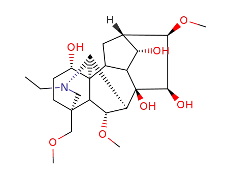 Molecular Structure of 80665-72-1 (Aconitane-1,8,14,15-tetrol, 20-ethyl-6,16-dimethoxy-4-(methoxymethyl)- , (1alpha,6alpha,14alpha,15alpha,16beta)-)