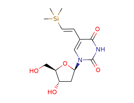 Molecular Structure of 178179-66-3 (Uridine, 2'-deoxy-5-[(1E)-2-(trimethylsilyl)ethenyl]-)