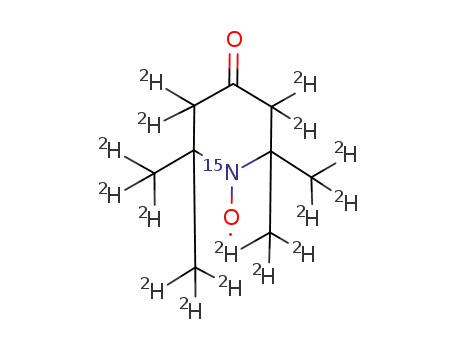 Molecular Structure of 80404-14-4 (4-OXO-2,2,6,6-TETRAMETHYLPIPERIDINE-D16,1-15N-1-OXYL)