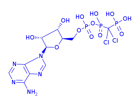 Molecular Structure of 81336-74-5 (5'-ADENYLIC ACID, MONOANHYDRIDE WITH (DICHLOROPHOSPHONOMETHYL)PHOSPHONIC ACID)