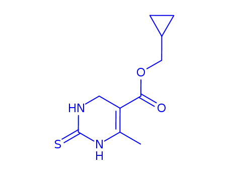 Molecular Structure of 813453-98-4 (5-Pyrimidinecarboxylicacid,1,2,3,6-tetrahydro-4-methyl-2-thioxo-,cyclopropylmethylester(9CI))