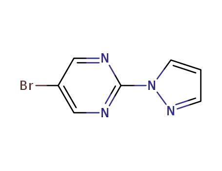 Molecular Structure of 883230-94-2 (5-Bromo-2-pyrazol-1-yl-pyrimidine)