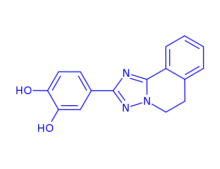 Molecular Structure of 80830-10-0 (1,2-Benzenediol, 4-(5,6-dihydro(1,2,4)triazolo(5,1-a)isoquinolin-2-yl) -)