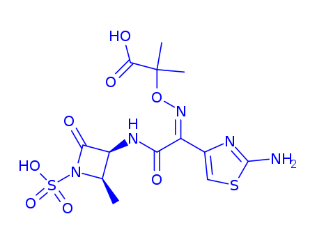 2-(((Z)-(1-(2-aminothiazol-4-yl)-2-(((2R,3S)-2-methyl-4-oxo-1-sulfoazetidin-3-yl)amino)-2-oxoethylidene)amino)oxy)-2-methylpropanoic acid