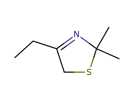 Molecular Structure of 80881-36-3 (2,2-Dimethyl-4-ethyl-3-thiazoline)