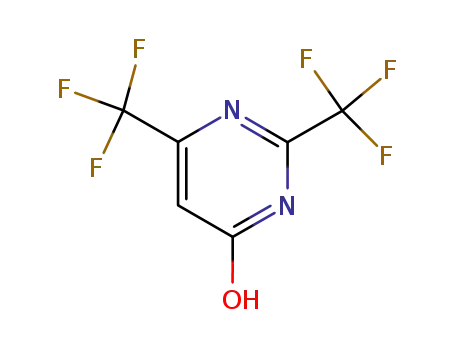 Molecular Structure of 884-30-0 (2,6-Bis(trifluoromethyl)-4-pyrimidinol)
