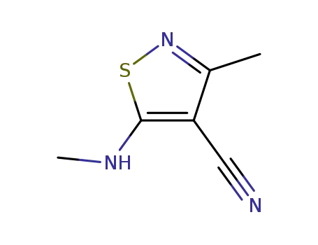 Molecular Structure of 88394-37-0 (3-METHYL-5-(METHYLAMINO)ISOTHIAZOLE-4-CARBONITRILE)