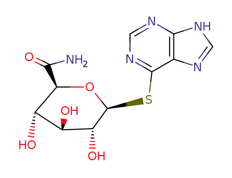 Molecular Structure of 80798-22-7 (1-deoxy-1-(6-thiopurinyl)-beta-glucopyranosiduronamide)