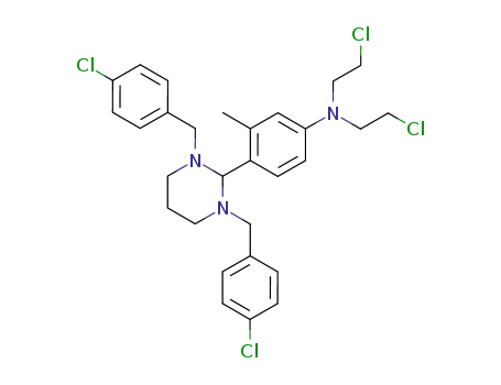 4-[1,3-bis(4-chlorobenzyl)hexahydropyrimidin-2-yl]-N,N-bis(2-chloroethyl)-3-methylaniline