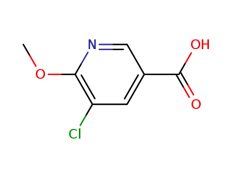 Molecular Structure of 884494-85-3 (5-Choro-6-methoxynicotinic acid)