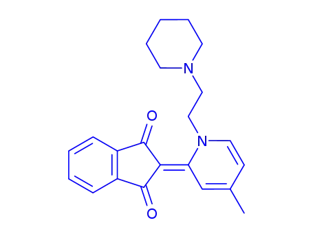 Molecular Structure of 80812-94-8 (2-{4-methyl-1-[2-(piperidin-1-yl)ethyl]pyridin-2(1H)-ylidene}-1H-indene-1,3(2H)-dione)