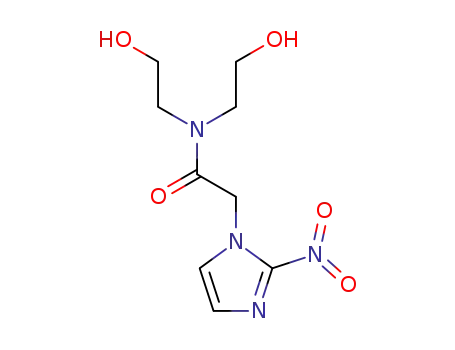 Molecular Structure of 74141-74-5 (N,N-bis(2-hydroxyethyl)-2-(2-nitro-1H-imidazol-1-yl)acetamide)