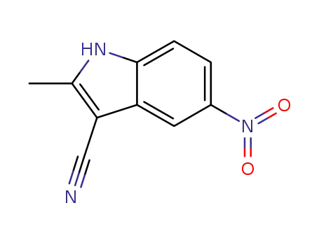 Molecular Structure of 815586-77-7 (1H-Indole-3-carbonitrile,2-methyl-5-nitro-(9CI))